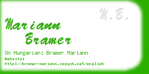 mariann bramer business card